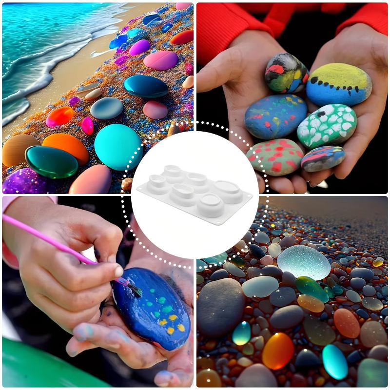 Pea Gravel Resin Silicone Mold, 3d Stone Painting Suit, Diy Resin Plaster Pebble Mold, Garden Decoration, Potted Plant Display