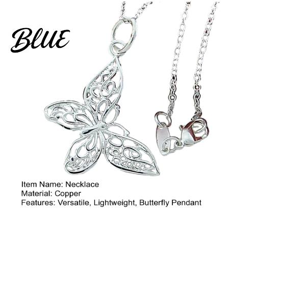 Butterfly Necklace Women Hollow-Out Pendant Elegant Dainty Jewelry for Daily