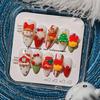 Dopamine Christmas Bear Manicure: Handmade Wearable Cartoon Fake Nails