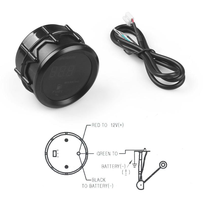 2" 52mm Universal Digital Percent Display Car Fuel Level Gauge Meter 8-18V With Fuel Sensor Oil float