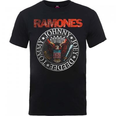 Ramones Unisex Adult Eagle Seal Vintage T-Shirt