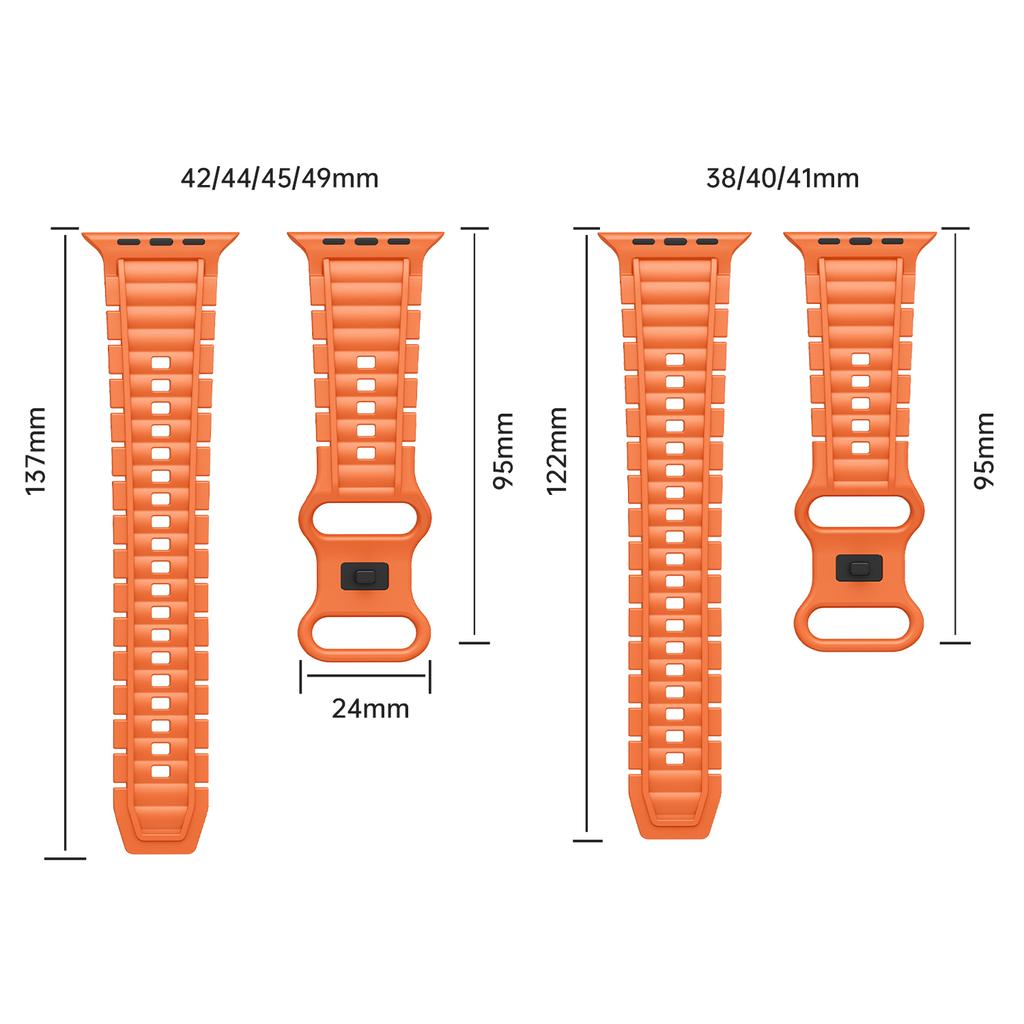 Sport Watch Strap for Apple Watch Series 10 9 8 7 SE 6 5 4 3 2 1 42mm 41mm 40mm 38mm Hydrogenated Nitrile Butadiene Rubber Band