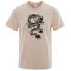 Chinese Style White Dragon Men Tshirts Fashion Breathable T Shirts Loose Cotton Tee Clothing High Quality Brand Male T-Shirt