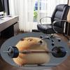 1pc Capybara Workout Gear Carpet for Office Non Slip, Round Carpet, Soft & Comfortable, Carpet for Office, Lightweight Round Floor Mat