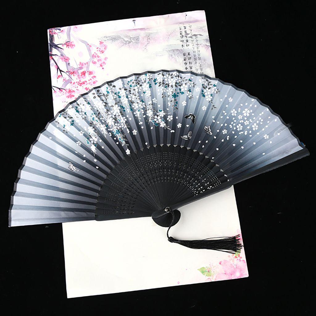 Bamboo Wooden Handmade Colorful Vintage Style Fan Crafts Dance Hand Fan Folding Fan Home Decoration