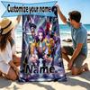 Custom Name Personalized Kpop Demon Hunter Print Beach Towel, for Trip Camping Beach Party Home Decor, Birthday Gift for Family & Friends