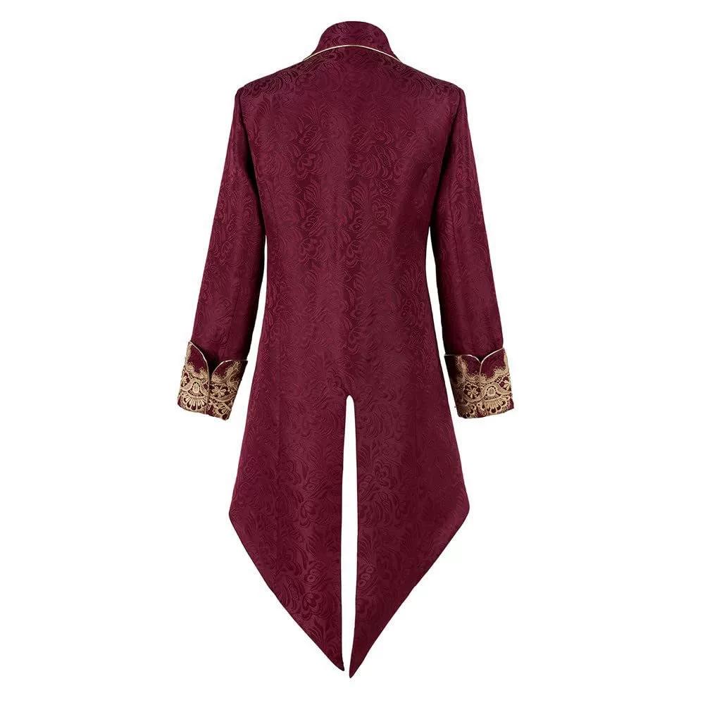 Medieval court tuxedo long embroidered one-piece vest jacket stage play cos count plus size performance suit