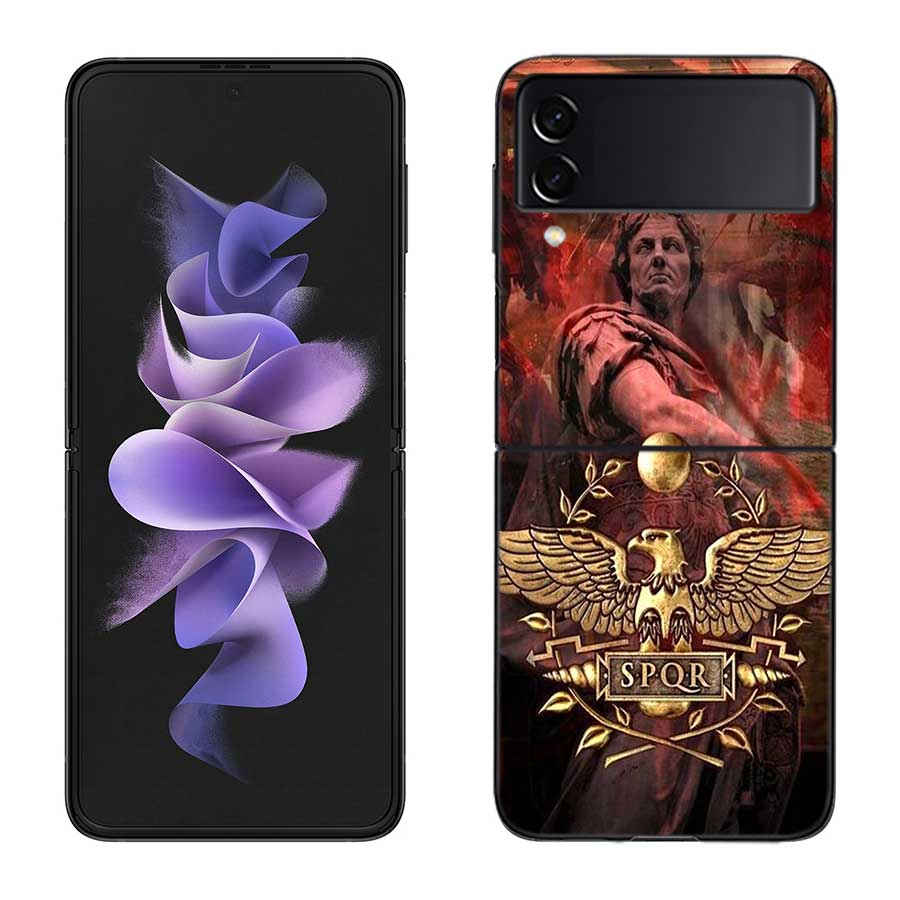 

SPQR Roman Imperial Legionv Case For Samsung Z Flip 6 5G Galaxy Z Flip 5 4 3 5G Black Hard Cell Phone Cover Luxury PC Shell Coqu Samsung Z Flip