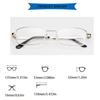Quadratischer Rahmen Herren Damen Brille Tragbare Leichte Brille Metallrahmen Brille Glas