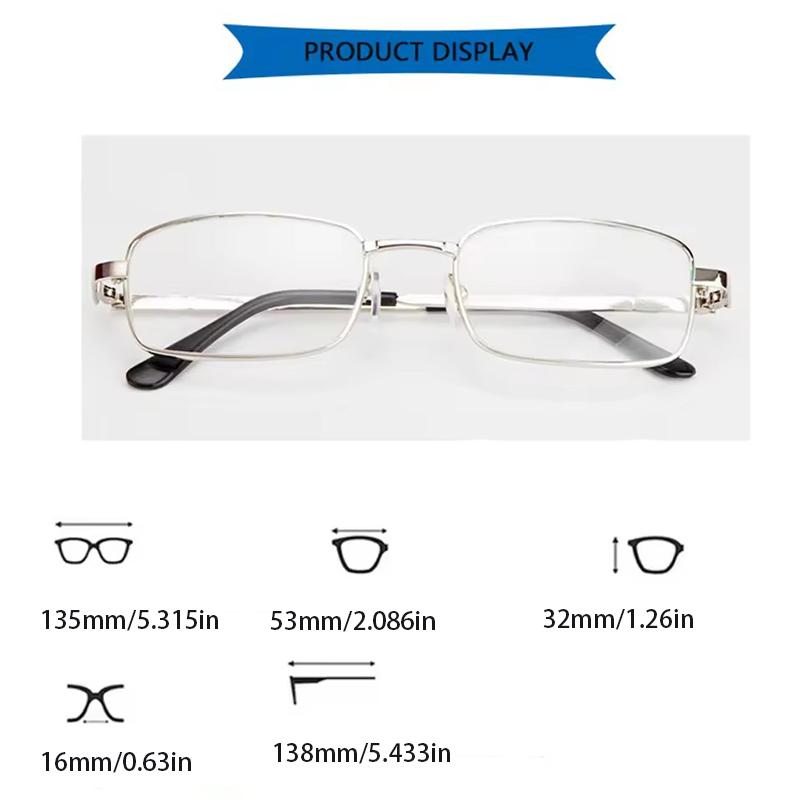 Quadratischer Rahmen Herren Damen Brille Tragbare Leichte Brille Metallrahmen Brille Glas