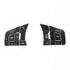 ToMong For Jaguar XE XF F-PACE E-PACE F-TYPE Aluminum Alloy Black Car Steering Wheel Button Cover Trim Sticker Car Accessories U4