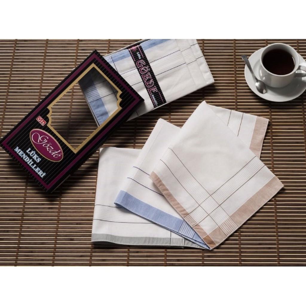 Black Boxed 42x42 Cm 12 Pieces Cloth Handkerchief-GM 01