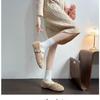 Winter New Flat Shoes Women's Fashion Round Head Shallow Mouth Butterfly Rivets Soft Sole Non-slip Low Top Shoes