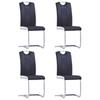 Day and Night - Day and Night Cantilever Dining Chairs 4 Units Black Synthetic Leather