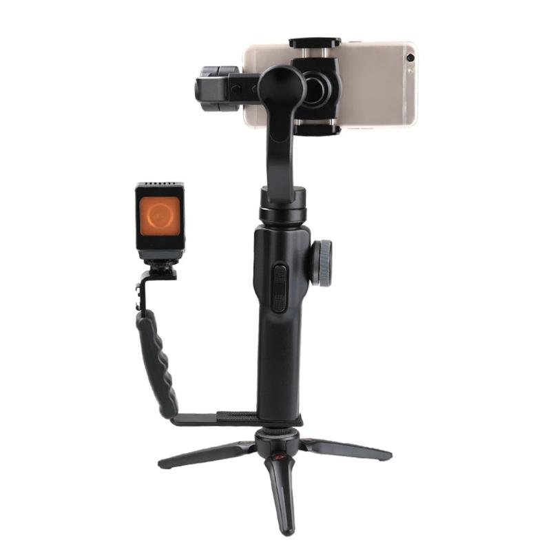 Handle Grip Mount L-Type Bracket With Cold Shoe 1/4'' Adapter Stand for Smooth Q2 4 OSMO Mobile 3 Gimbal Stabilizer