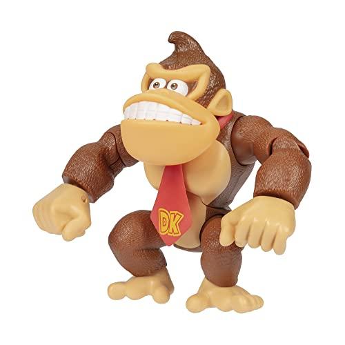 Nintendo Super Mario 6" / 15cm Tall Donkey Kong Action Figure with Pose Function, Perfect for Play and Display for Kids and Collectors Ages 3 and Up.
