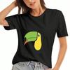 Tukan Vogel Blumig unisex Baumwoll T-Shirt, Premium Baumwolle Grafikdruck, Langlebig, Lässig Und Modisch. Merkmale Ein tropisches Tukandesign mit lebhaften