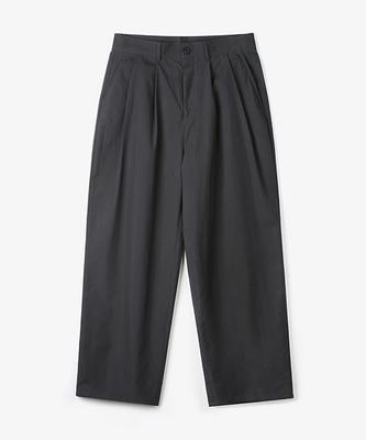 RANGT Cotton Nylon Two-Pleat Wide Pants Charcoal