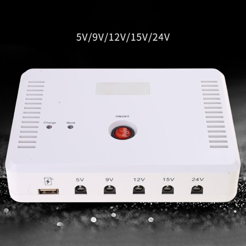 Multifunctional UPS Power Supply 13200mAh Large Capacity for Routers Cameras Tablets Support Charging Two Devices