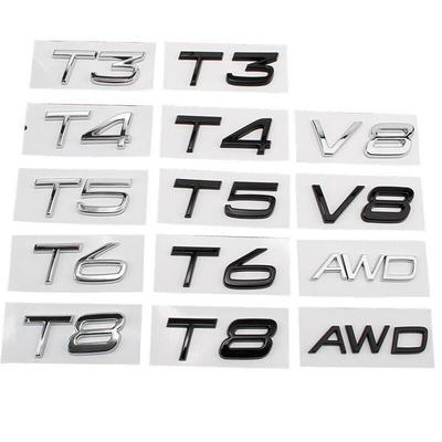 Bil ABS Deplacement Logo Byt märke Emblem Dekal Dekal för S60 S80 S90 XC90 XC60 V40 V70 V60 T3 T4 T5 T6 T8 V8 AWD