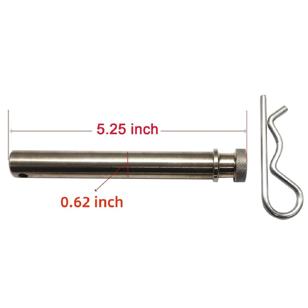 TS35010 Stainless Steel Trailer Hitch Pin And Clip For 2" & 2.5" Receiver Trailer Hitches Tow & Stow Replacement P-1 Pack