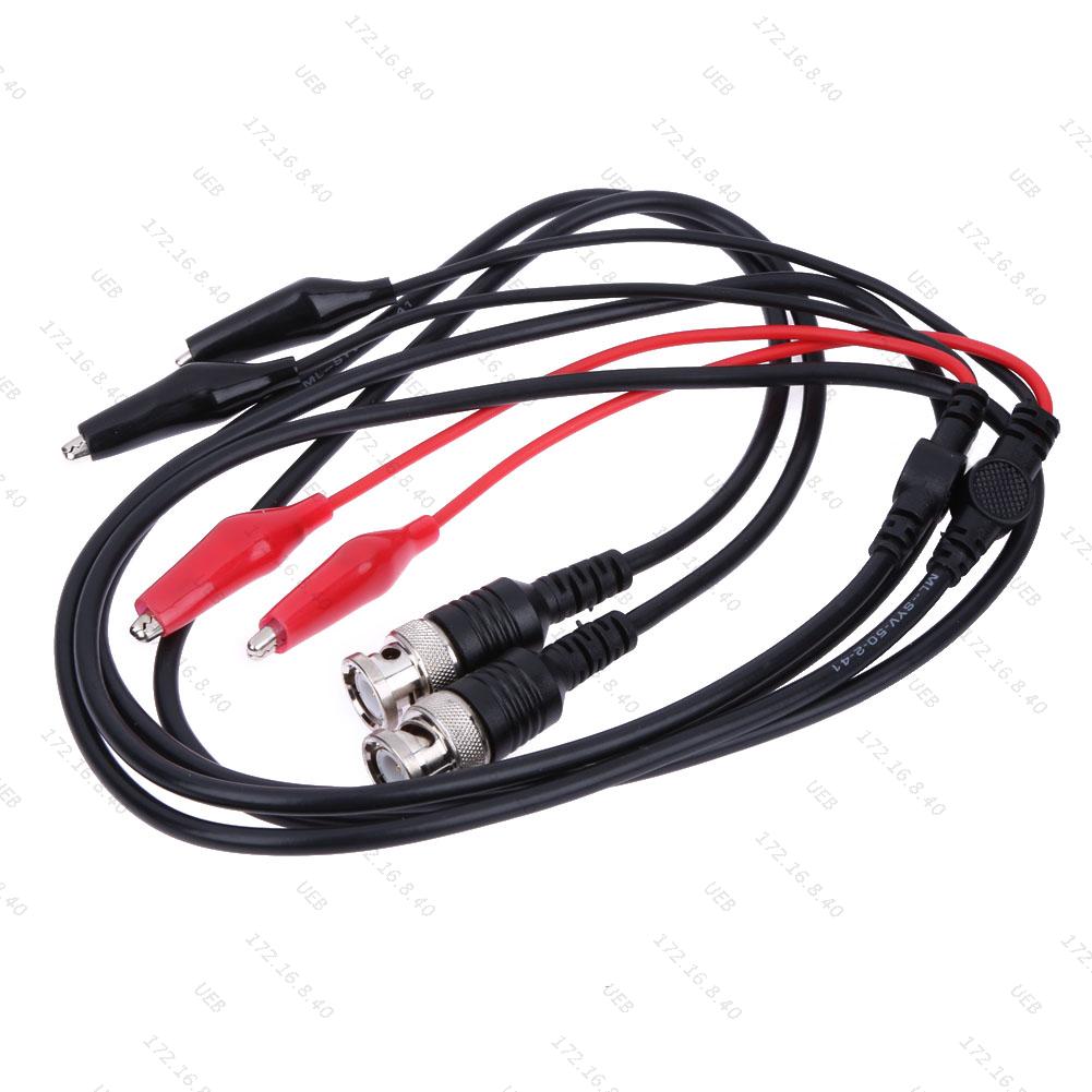 110cm BNC Q9 To Double Alligator Clip Oscilloscope Test Probe Leads Cables Test Leads BNC Test Leads Kit Measurement Accessory