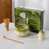 4-8pcs Cherry Blossom gradient pink Matcha Bowl with Matcha Whisk Set Japanese Tea Set Includes Matcha Bowl with Spout