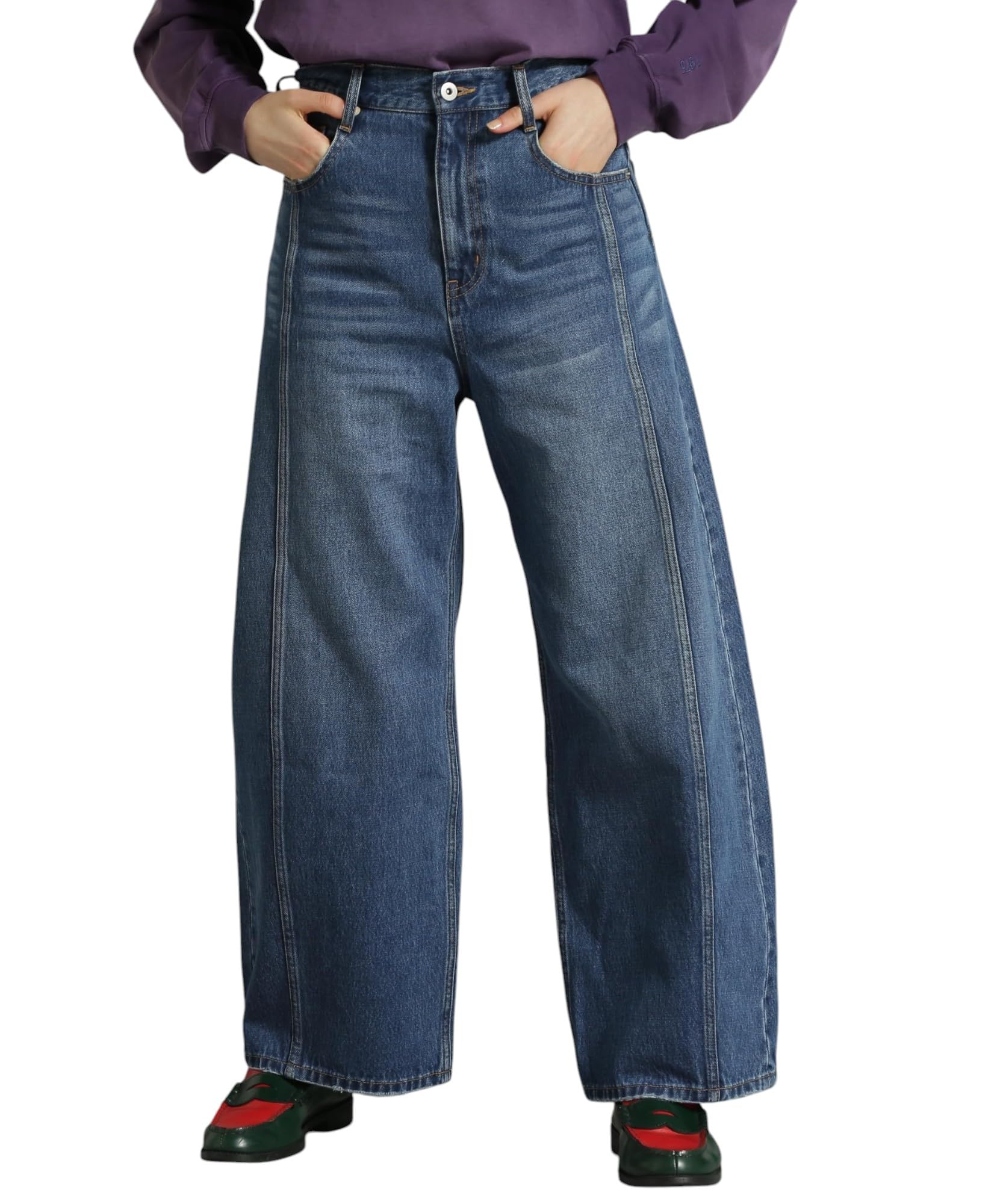 AVIREX WEB LIMITED Belle LINE W WEST DENIM PANTS double waist denim pants women s M 432 used 783-5111702
