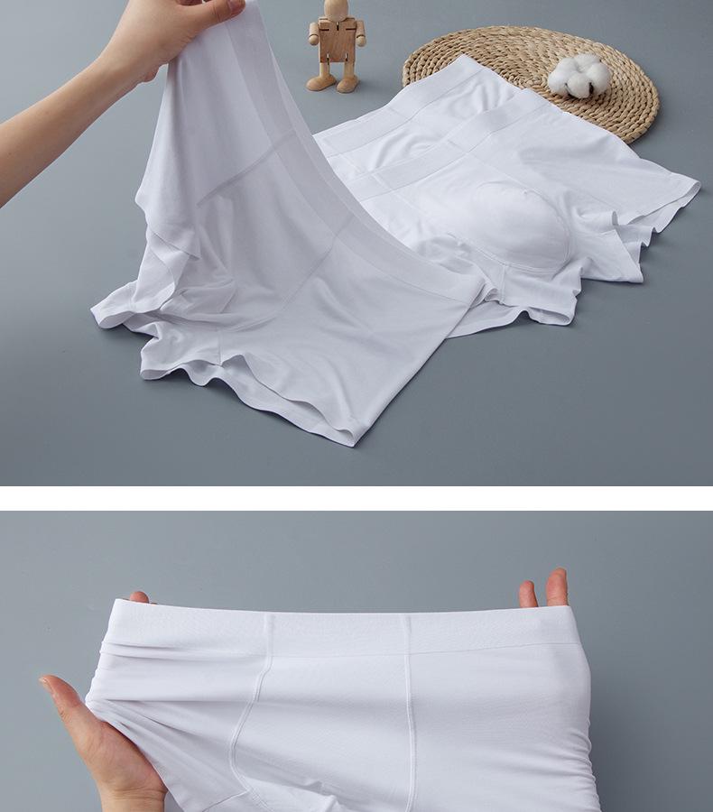 Pánské modální bezešvé bílé boxerky, antibakteriální a prodyšné, mládežnický styl, balení 60 kusů