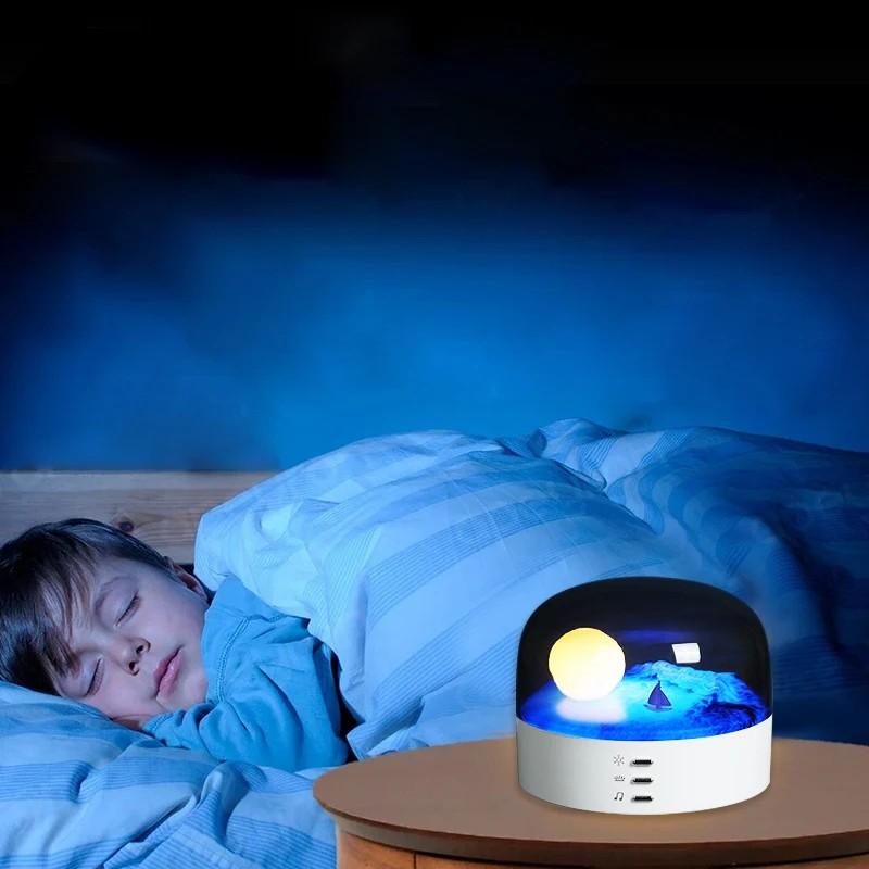Bluetooth reproduktor s okolním osvětlením Stereoskopická krajina Měsíční světlo Stmívatelné noční světlo Přenosné audio