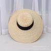 Spring and Summer New Versatile Simple Flat-top Big-brimmed Basin Type Straw Straw Hat Outdoor Travel Sunscreen Sunshade Beach Straw Hat