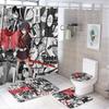 Anime Character Printed Shower Curtain Modern Non-Slip Carpet Shower Curtain Waterproof Polyester Home Decor 180