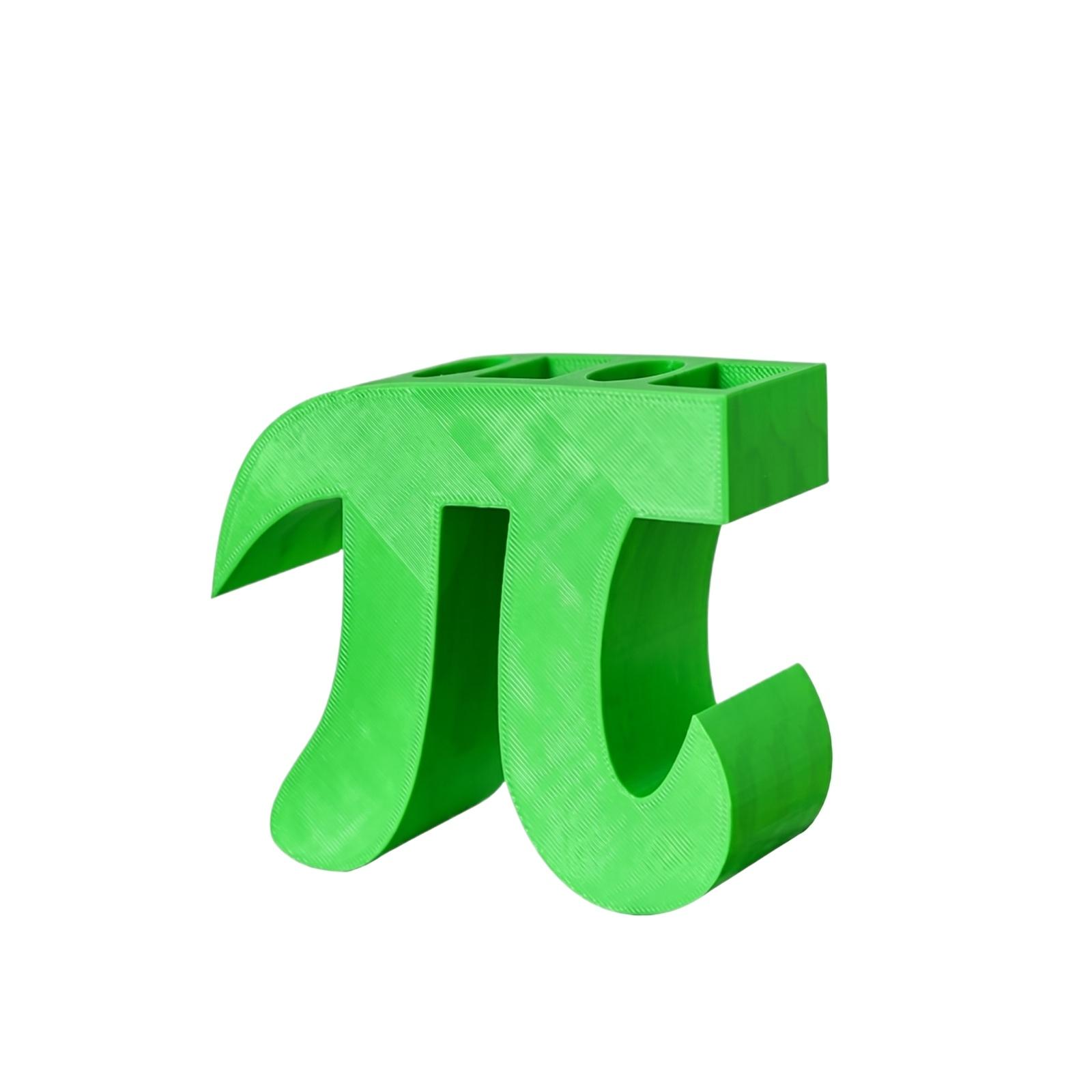 

Creative Pi Symbol Shaped Pen Holder Desk Organizer Modern Geometric Design Stationery Storage Accessory for Office and Home one size зелений