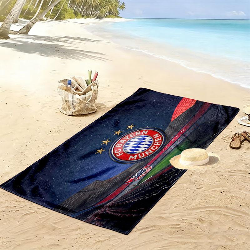 Asciugamano da Spiaggia con Stampa FC Bayern Monaco, Asciugamano Grande Morbido Asciugatura Rapida per Spiaggia Campeggio Nuoto