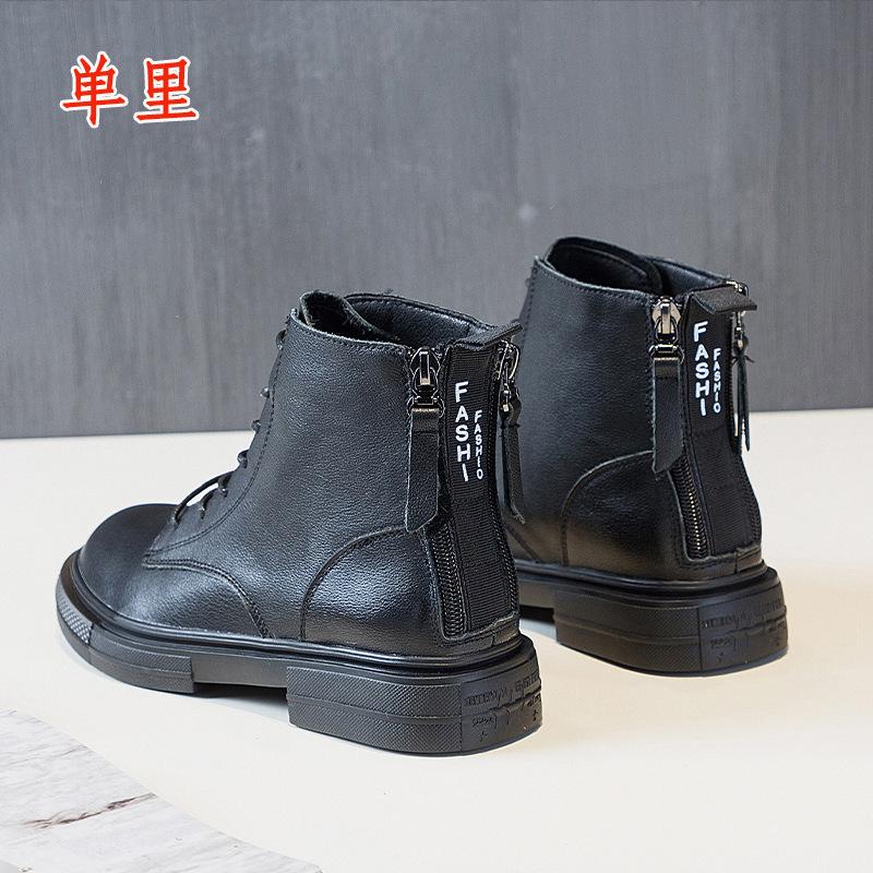 Short boots women s autumn and winter women s shoes new Martin boots rear zipper versatile British style mid-boots 35