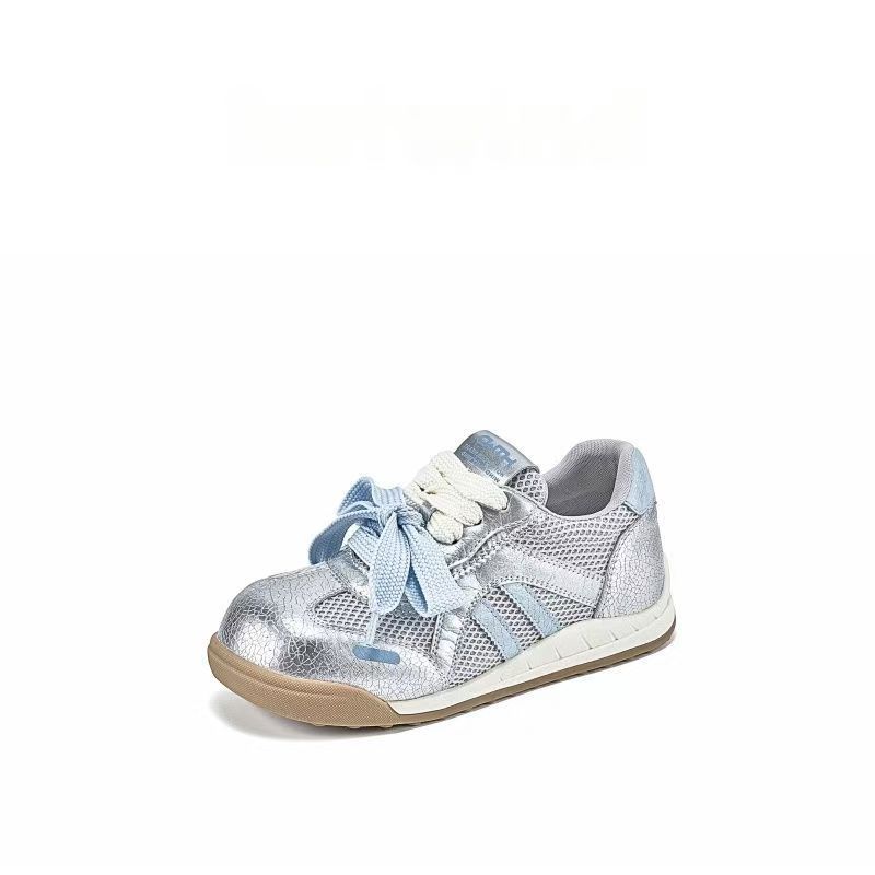 

Дышащие кроссовки из сетки на толстой подошве в стиле «Форрест Гамп» женские 2025 лето новые ретро немецкие тренировочные туфли повседневные универсальные спортивные папины кроссовки 40 серебряный