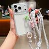 Crossbody Wrist Strap Phone Case for IPhone Air 17 16 15 Plus 14 13 12 11 Pro Max X XR XS Silicone Transparent Protective Cover