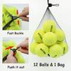 12 Pcs Squeaky Tennis Balls for Dogs - 2.58" Interactive Doggy Toys - Mini Safe, Durable for Small Medium Large Dogs Training Playing, with 1