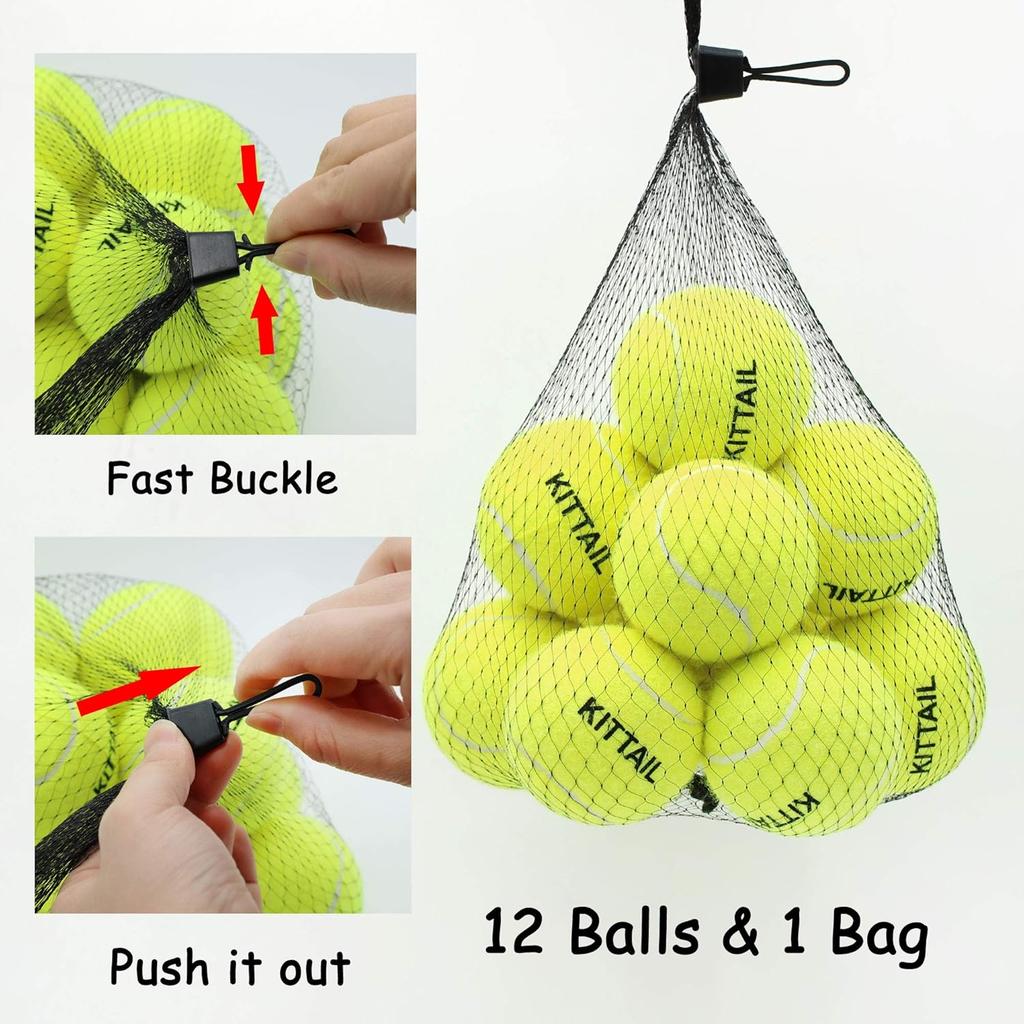12 Pcs Squeaky Tennis Balls for Dogs - 2.58" Interactive Doggy Toys - Mini Safe, Durable for Small Medium Large Dogs Training Playing, with 1