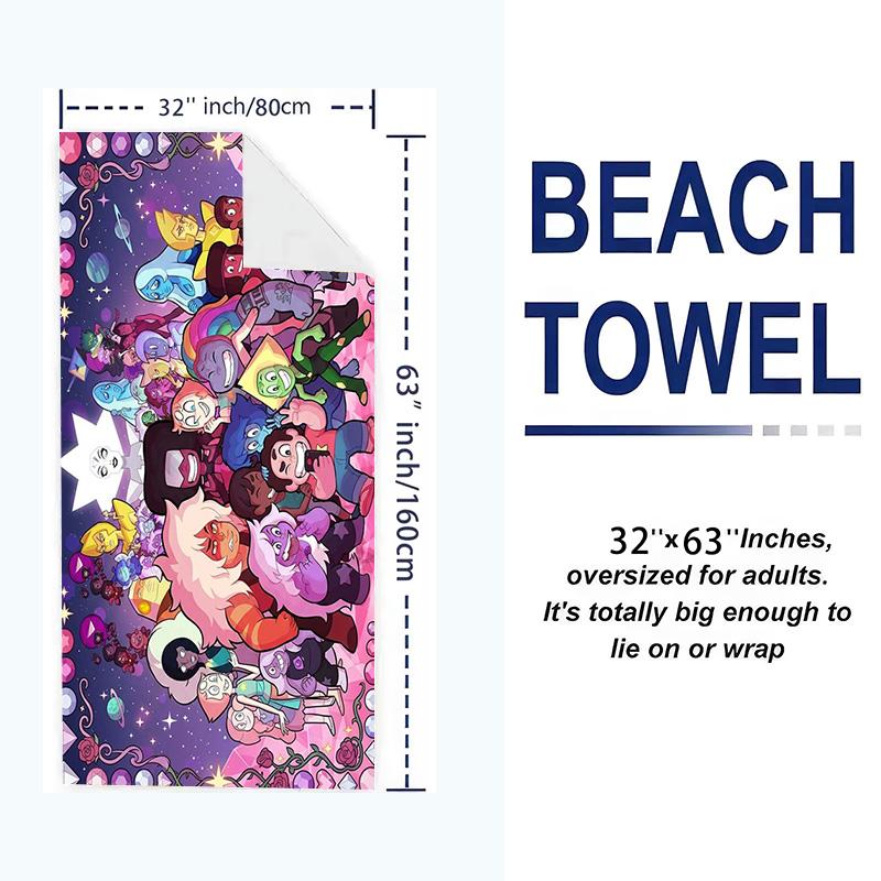 Steven Universo Print Beach Towel, Large Soft Quick Dry Towel for Beach Camping Swimming