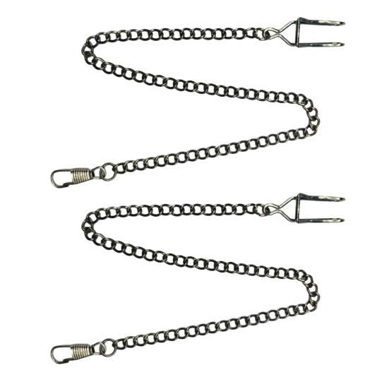 2Pcs Men Pocket Watch Chain Heavy Duty Lightweight Vintage Alloy Clip-on Pocket Watch Chain Fashion Jewelry Replacement Accessory