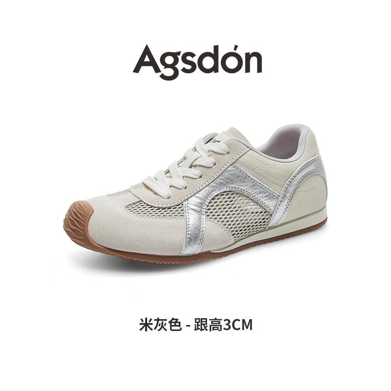 Augustus Den dopamine German training shoes women's 2025 new summer thin hollow mesh casual flat-soled Forrest Gump shoes