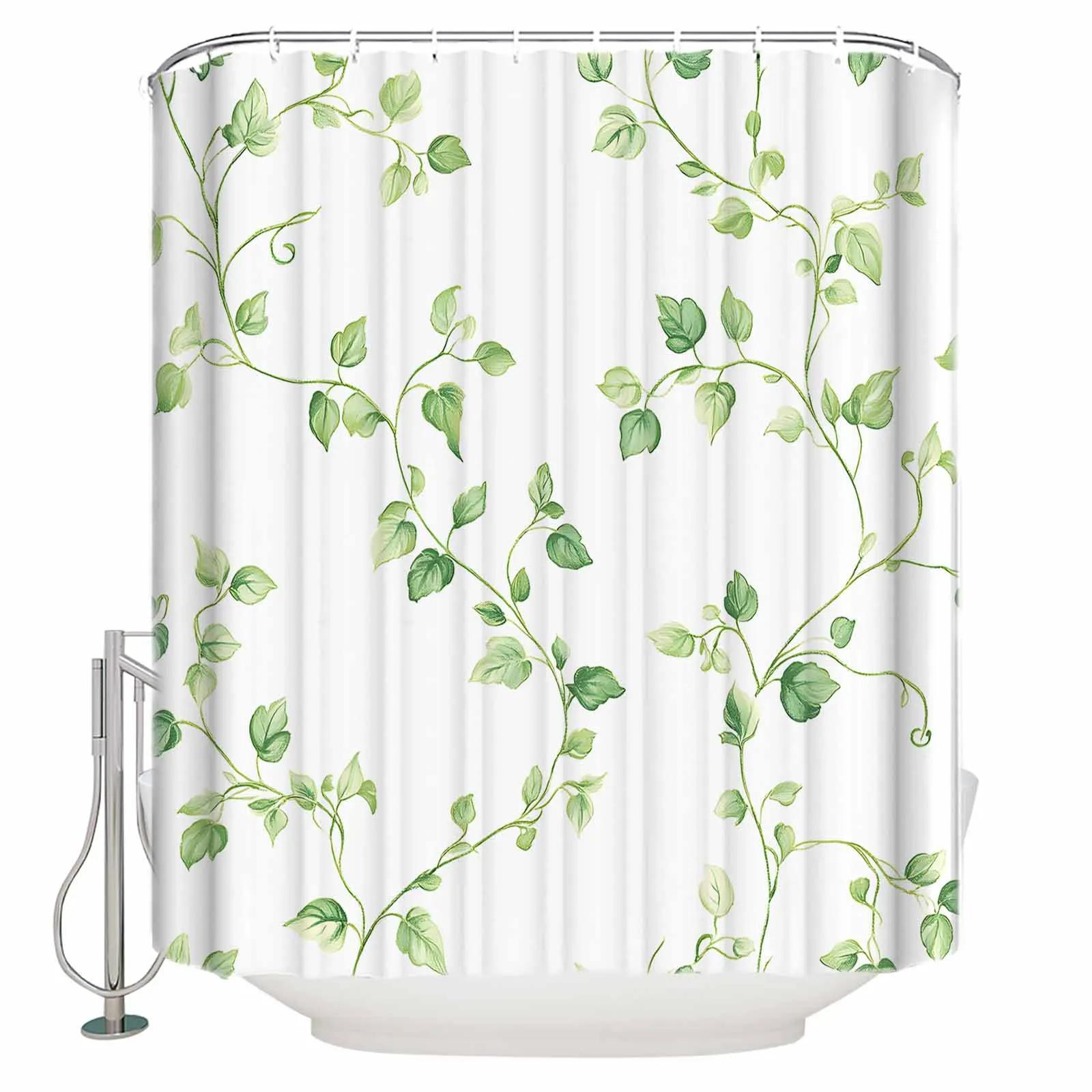 

Nature Leaves Vine Branches Shower Curtains Waterproof Bath Curtains Home Decor Modern Luxury Bathroom Curtain W90xH180cm