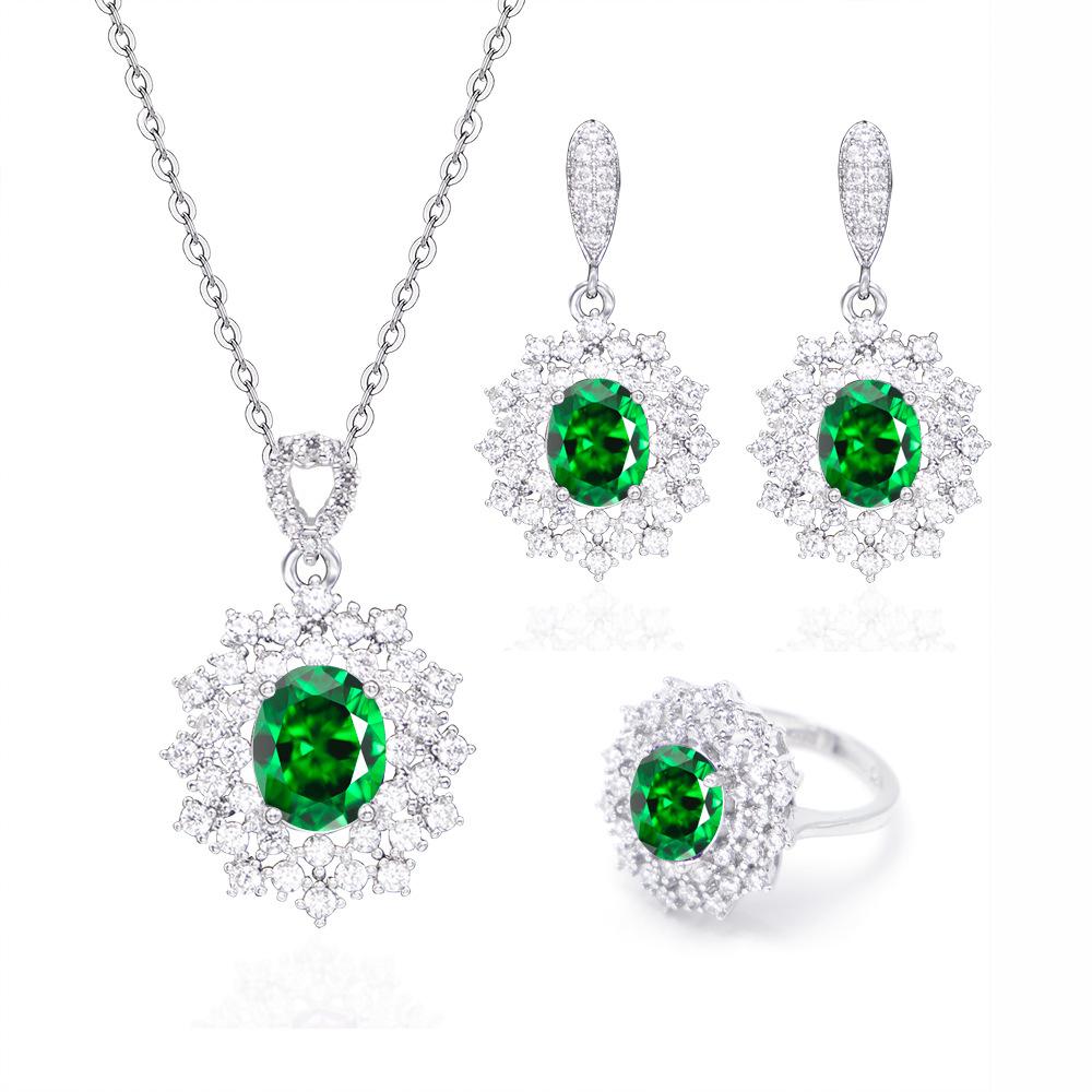 

Комплект украшений из циркона, ожерелье, серьги, кольцо, звездное небо, циркон, красочный комплект украшений Open Ring Set