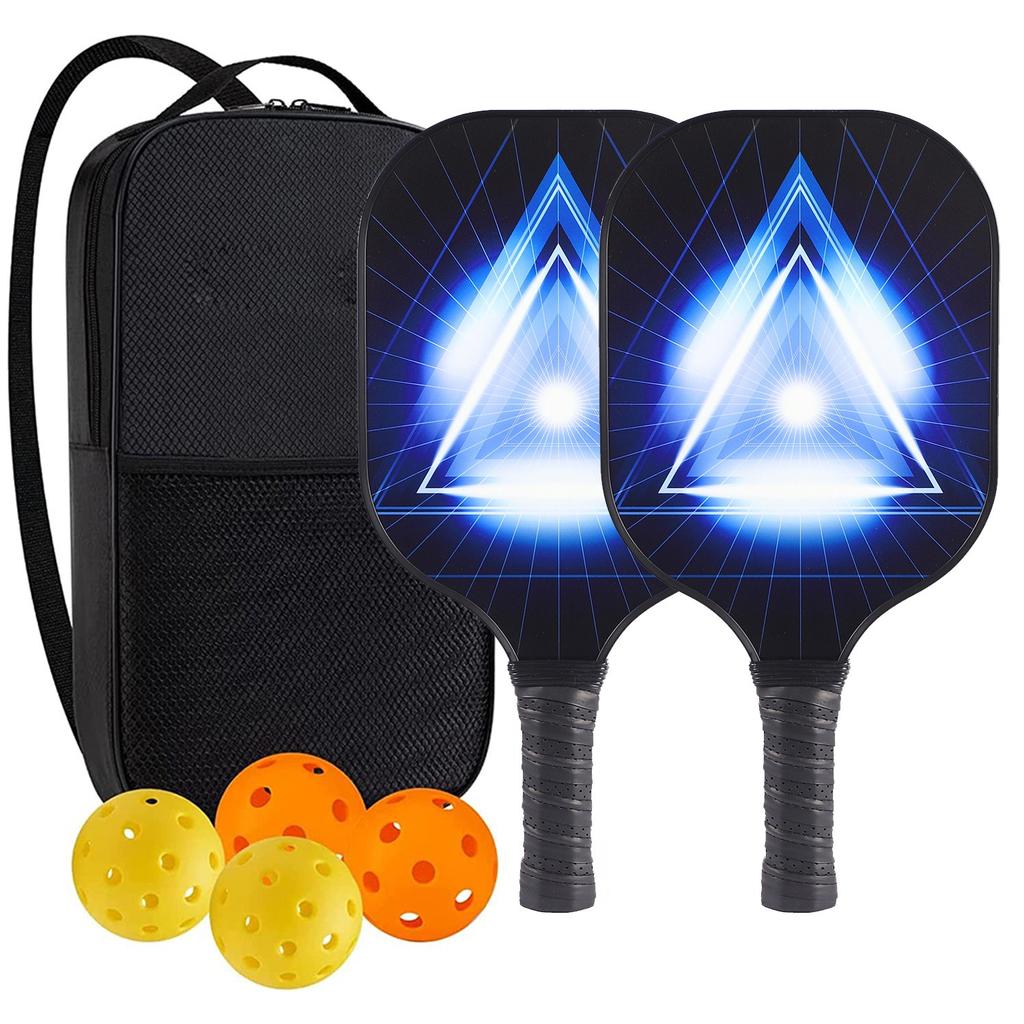 Pickleball-Schläger 2er-Set, Fiberglas-Pickleball-Set mit Pickleball-Schlägern und Tragetasche, Pickleball-Geschenke für Anfänger, Pickleball-Schläger-Set