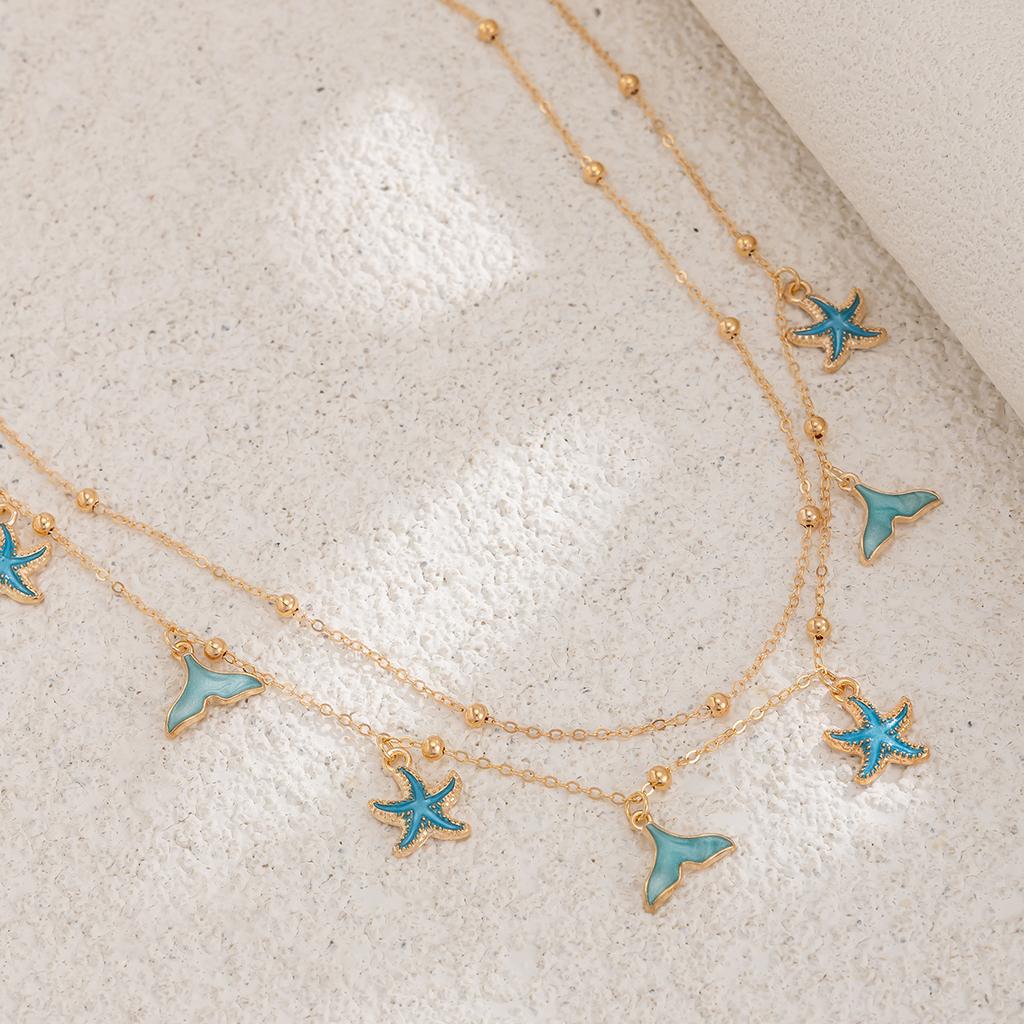 2Pcs/Set Boho Fishtail Starfish Pendant Waist Chain Women Sexy Bikini Multilayer Belly Chain Summer Beach Body Jewelry