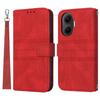 For Xiaomi Poco F7 5G/Redmi Turbo 4 Pro 5G Case Wallet Skin-Touch Leather Imprinted Phone Cover with Wrist Strap