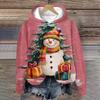 Women's Fashion Long Sleeve Christmas Print Loose Hooded Sweatshirt Top