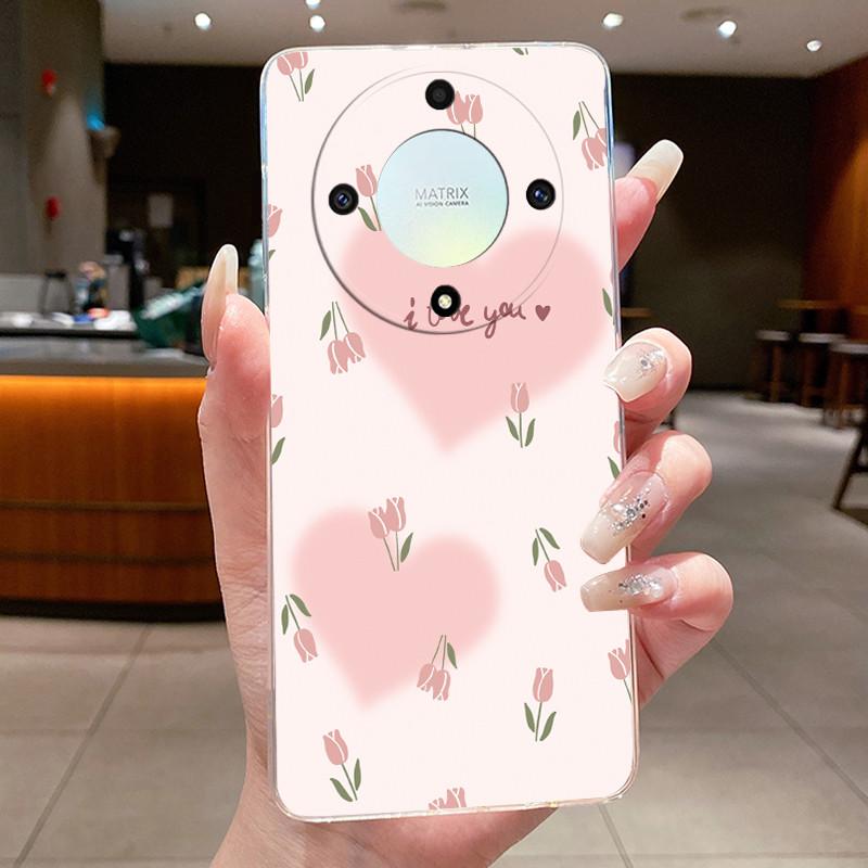 For Honor X50 5G Case Luxury Flower Painted Cover Clear Soft Silicone Phone Case For Honor X 40 50 X40 X50 5G Back Covers Bumper
