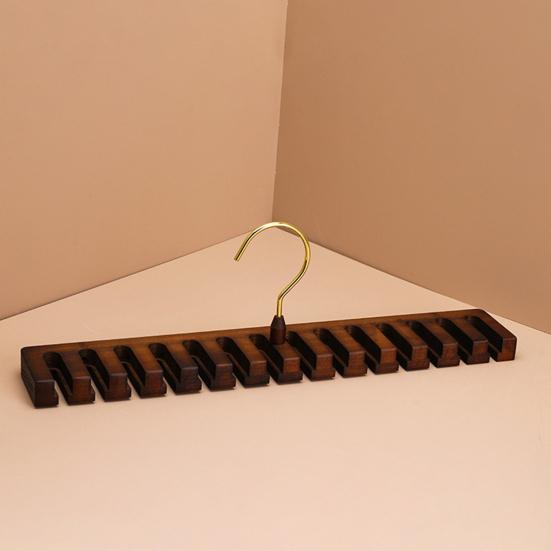 360-Degree Rotatable Belt Hanger Large Capacity Multipurpose Wooden Tie Hanger Belt Organizer Rack with 12 Slots